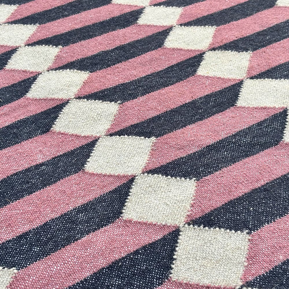 Handcrafted Vintage Multicolor Wool Dhurrie For Living Room